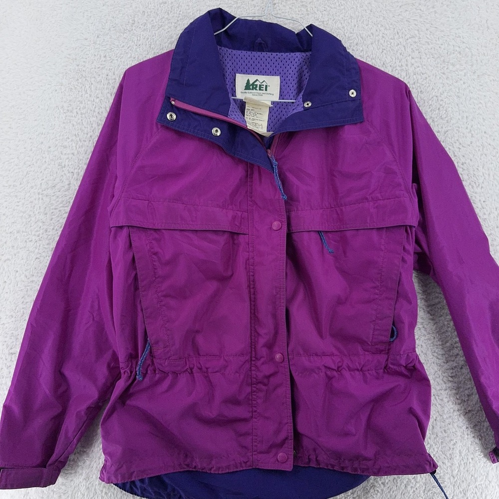 Vintage 90s REI Purple Jacket Womens 12 Large Nylon‎ Hiking Water Resistant USA